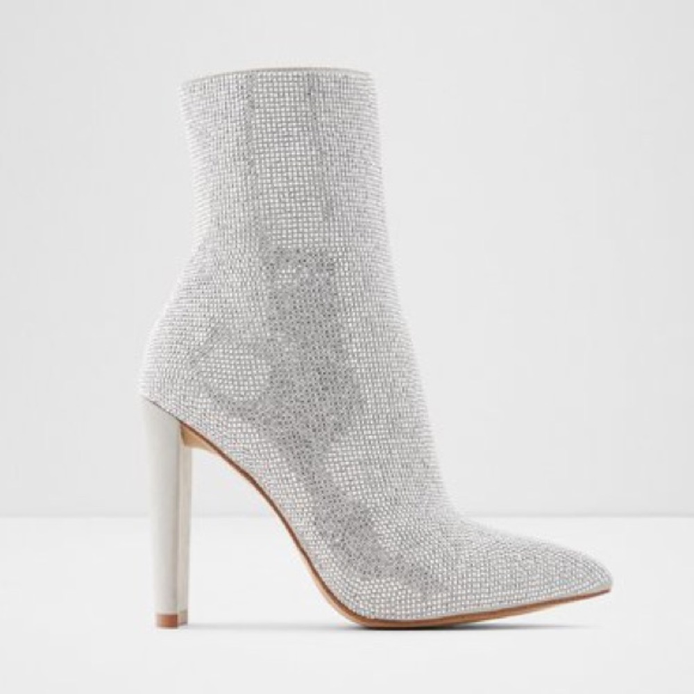 Sparkly Silver Ankle Boots x Aldo
